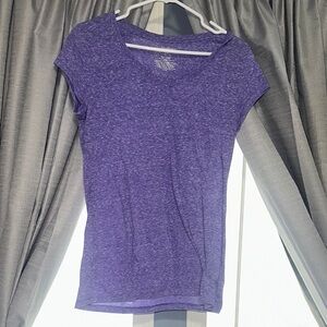 No Boundaries Heathered Purple Short Sleeve Tee